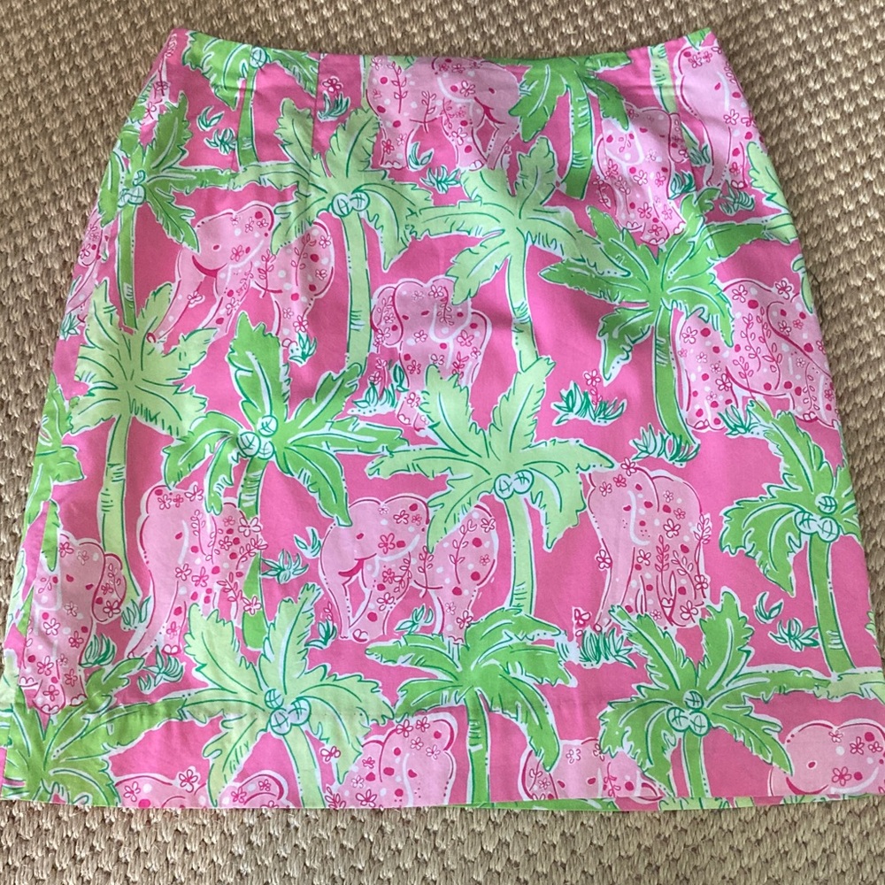 Lilly Pulitzer Palm Tree with Elephants A-Line Skirt